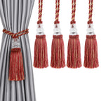 6 Pack Curtain Tiebacks with Tassel, Outdoor Elegant Decorative Curtain Holdback,Modern Rope Window Curtain Ties Backs for Draperies (6, Gold)