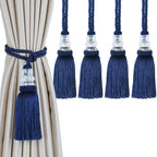 6 Pack Curtain Tiebacks with Tassel, Outdoor Elegant Decorative Curtain Holdback,Modern Rope Window Curtain Ties Backs for Draperies (6, Gold)