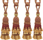 DÉCOPRO Lavish Large Curtain & Drapery, Hand Crafted Tassel Tieback, Tassel Length 11" (27.5cm), 34" (86cm) # TBIL1, Nautical Gold #1152 (Light Gold, Yellow Gold, Navy Blue) Set of 4