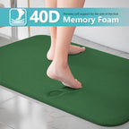 RUN HELIX Bathroom Rugs Sets 3 Piece, Soft Absorbent Memory Foam Bath Mats Set, Dry Fast Bath Mat, Machine Washable Bath Rug Set for Bathroom （Forest Green）