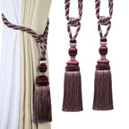 2Pcs Curtain Tiebacks Tassel Tie-Backs, Elegant Curtain Tie Backs Holdbacks for Decor-Light Coffee
