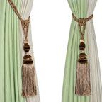 2Pcs Curtain Tiebacks Tassel Tie-Backs, Elegant Curtain Tie Backs Holdbacks for Decor-Light Coffee