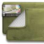 Clara Clark 3 Piece Bathroom Rugs Bath Mat Set, Velvet Memory Foam Bath Mats for Bathroom - Non-Slip, PVC Backing Bath Rugs, Washable - Dries Quickly, Grey