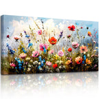 SERIMINO Large Wall Art for Living Room Canvas Prints, Farmhouse Nature Floral Botanical Wall Decor, Colorful Flower Market Modern Home Decor Oil Paintings Bathroom Decor Aesthetic 20"X40"