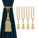 BEL AVENIR 2 Pack Curtain Tiebacks Tassel Drapery Tie-Backs Rope Handmade Holdbacks Home Office Hotel Decorative (Gold, 4 Pack)
