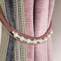 2Pcs Yellow Pearl Braided Curtain Tiebacks 31.5 Inch