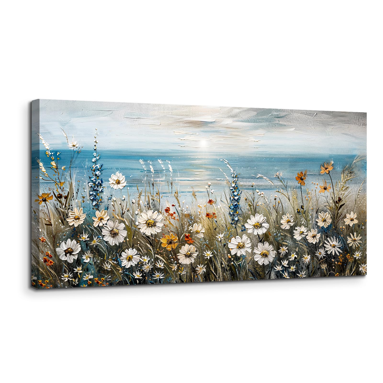 SERIMINO Large Wall Art for Living Room Canvas Prints, Farmhouse Nature Floral Botanical Wall Decor, Colorful Flower Market Modern Home Decor Oil Paintings Bathroom Decor Aesthetic 20"X40"