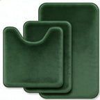 RUN HELIX Bathroom Rugs Sets 3 Piece, Soft Absorbent Memory Foam Bath Mats Set, Dry Fast Bath Mat, Machine Washable Bath Rug Set for Bathroom （Forest Green）