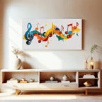 I@U Abstract Wall Art Prints Artwork For Walls Colorful Music Notes Canvas Prints Modern Wall Art For Bathroom Dining Room Bedroom Apartment Office Decorations 20x40 Inch
