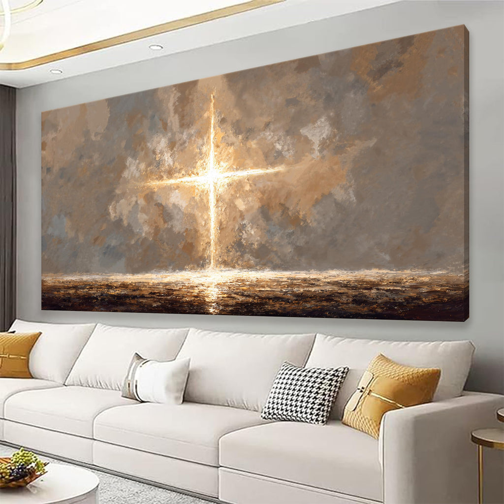 29"X58" Tree of Life Canvas Print, Green Gold Artwork for Home Wall Decoration