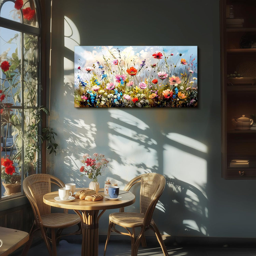 SERIMINO Large Wall Art for Living Room Canvas Prints, Farmhouse Nature Floral Botanical Wall Decor, Colorful Flower Market Modern Home Decor Oil Paintings Bathroom Decor Aesthetic 20"X40"
