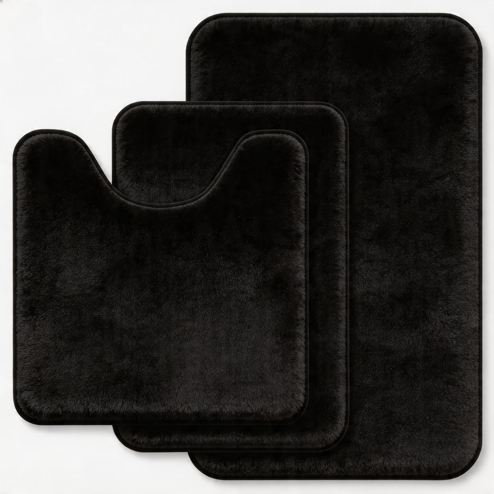 RUN HELIX Bathroom Rugs Sets 3 Piece, Soft Absorbent Memory Foam Bath Mats Set, Dry Fast Bath Mat, Machine Washable Bath Rug Set for Bathroom （Forest Green）