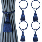 6 Pack Curtain Tie Backs Rope Tassels for Curtains Drape tiebacks Handmade Outdoor Home and Outdoor Decorative (Mix Blue, 6p)