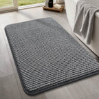 YIHOUSE Bathroom Rugs Set 5 Piece, Extra Soft Absorbent Chenille Bath Mats & U-Shaped Contour Toilet Rug, Non Slip Machine Washable Bath Mat for Shower Tub Sink, Beige