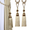 2Pcs Curtain Tiebacks Tassel Tie-Backs, Elegant Curtain Tie Backs Holdbacks for Decor-Light Coffee
