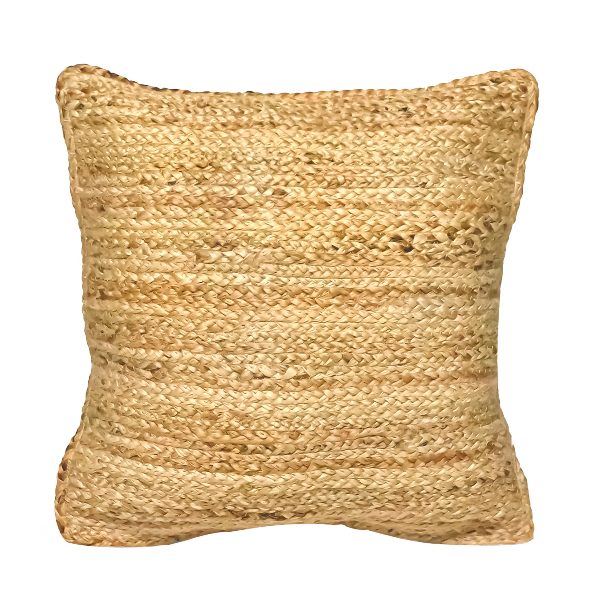 The Fine Living Co. Jute Pillow Covers 18x18 Set of 2, Braided Jute Throw Pillows, Indoor Outdoor Boho & Farmhouse Decor, Natural Decorative Cushion Covers for Couch, Living Room & Patio