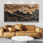 Earthy Texture Picture Print Canvas Wall Art Living Room Dining Room Office Study Bedroom Wall Decor Earthy Texture Landscape Abstract Wall Art Prints Modern Golden Brown Landscape Artwork - 20x40 in