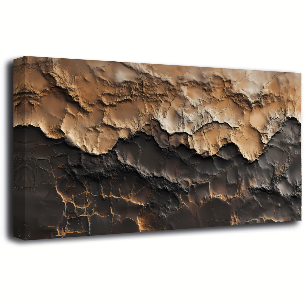 Earthy Texture Picture Print Canvas Wall Art Living Room Dining Room Office Study Bedroom Wall Decor Earthy Texture Landscape Abstract Wall Art Prints Modern Golden Brown Landscape Artwork - 20x40 in