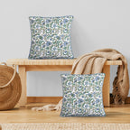 Ridhi Block Print Asparagus Green Pillow Cover 20" x 20" (Pack of 2) Decorative Couch Pillows for Living Room, Farmhouse Chic Boho Cute Outdoor Pillows Covers Gifts for Spring, Mother's Day