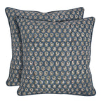 Ridhi Block Print Asparagus Green Pillow Cover 20" x 20" (Pack of 2) Decorative Couch Pillows for Living Room, Farmhouse Chic Boho Cute Outdoor Pillows Covers Gifts for Spring, Mother's Day