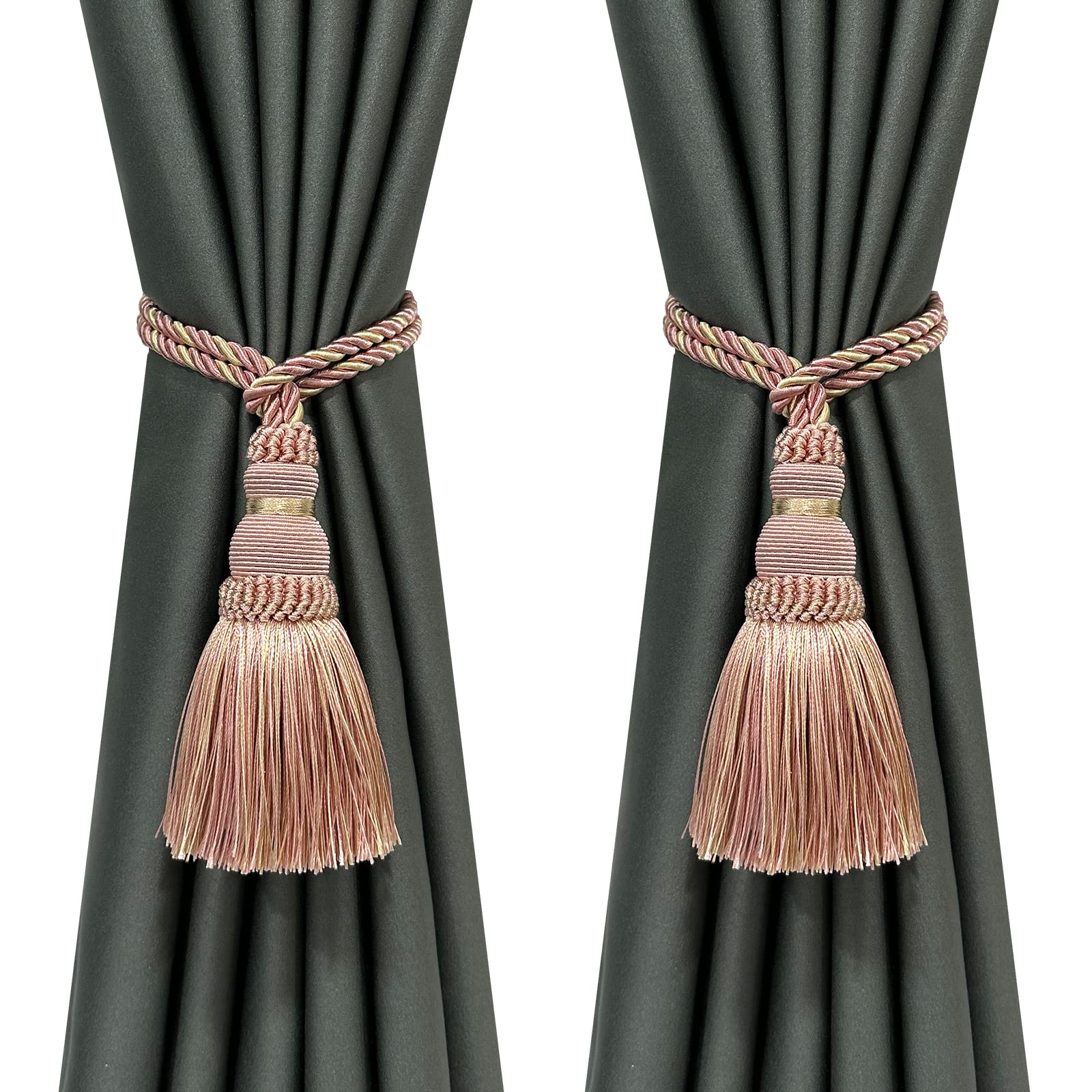 6 Pack Curtain Tie Backs Rope Tassels for Curtains Drape tiebacks Handmade Outdoor Home and Outdoor Decorative (Mix Blue, 6p)
