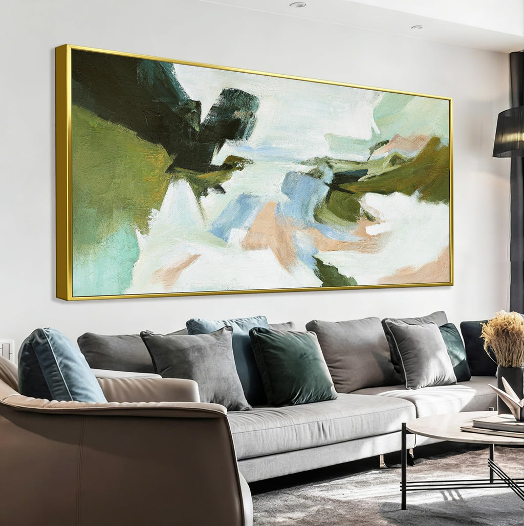 Suconvng Colorful Canvas Art Wall Decor Painting Picture Modern Boho Abstract Wall Art Prints Landscape Picture For Bedroom Bathroom Office Black Home Aesthetic Wall Decor 20" × 40" Ready To Hang