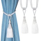 BEL AVENIR 2 Pack Curtain Tiebacks Tassel Drapery Tie-Backs Rope Handmade Holdbacks Home Office Hotel Decorative (Gold, 4 Pack)