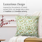 CPC 100% Cotton Throw Pillow Covers 20x20 Inch, Set of 2 Green Block Print Pattern Couch Pillow, Cute Boho Decorative Pillows for Living Room, Bedroom with Hidden Zipper- Agate Green