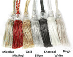 6 Pack Curtain Tiebacks with Tassel, Outdoor Elegant Decorative Curtain Holdback,Modern Rope Window Curtain Ties Backs for Draperies (6, Gold)