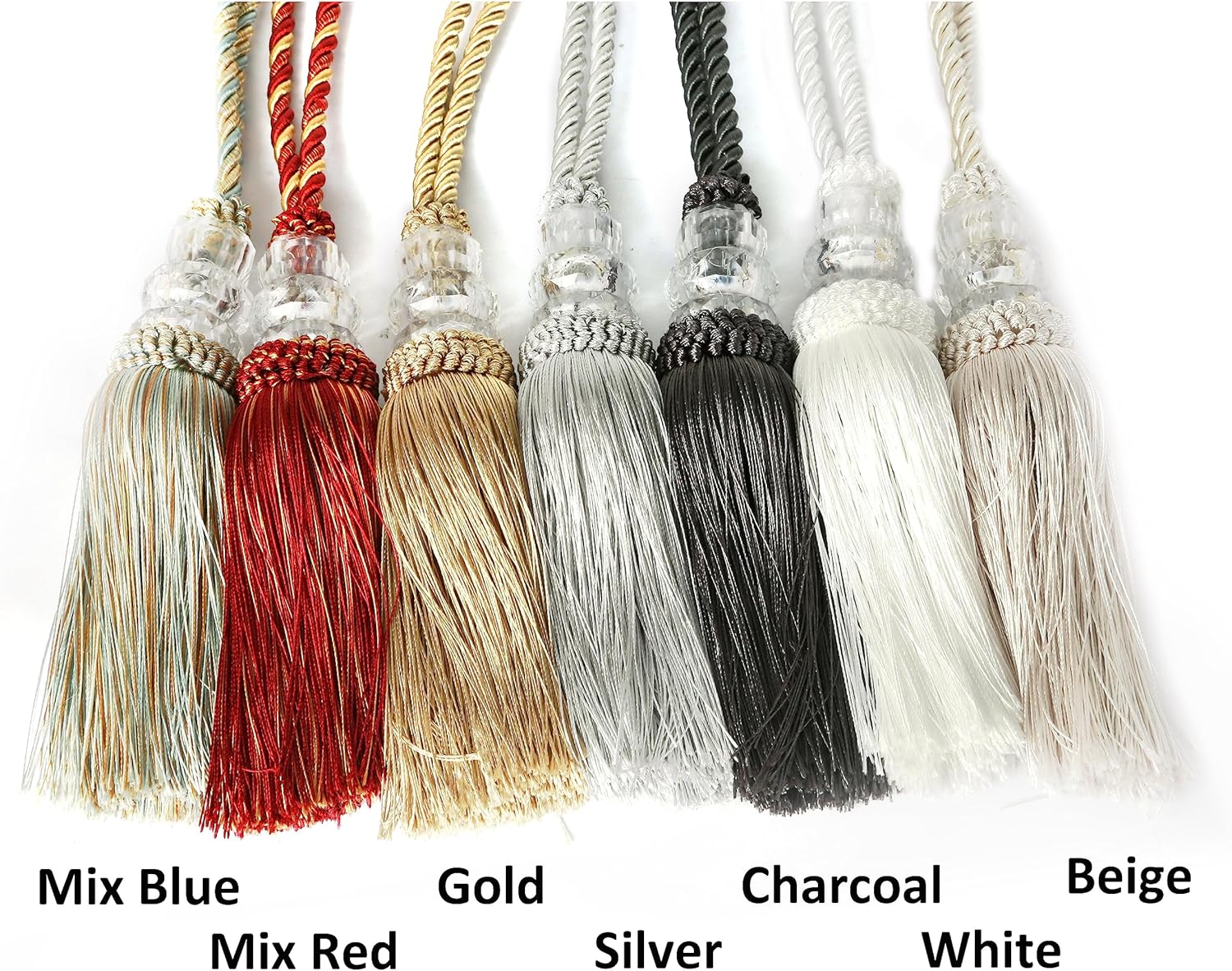 6 Pack Curtain Tiebacks with Tassel, Outdoor Elegant Decorative Curtain Holdback,Modern Rope Window Curtain Ties Backs for Draperies (6, Gold)