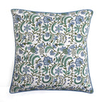 Ridhi Block Print Asparagus Green Pillow Cover 20" x 20" (Pack of 2) Decorative Couch Pillows for Living Room, Farmhouse Chic Boho Cute Outdoor Pillows Covers Gifts for Spring, Mother's Day