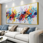 Suconvng Colorful Canvas Art Wall Decor Painting Picture Modern Boho Abstract Wall Art Prints Landscape Picture For Bedroom Bathroom Office Black Home Aesthetic Wall Decor 20" × 40" Ready To Hang