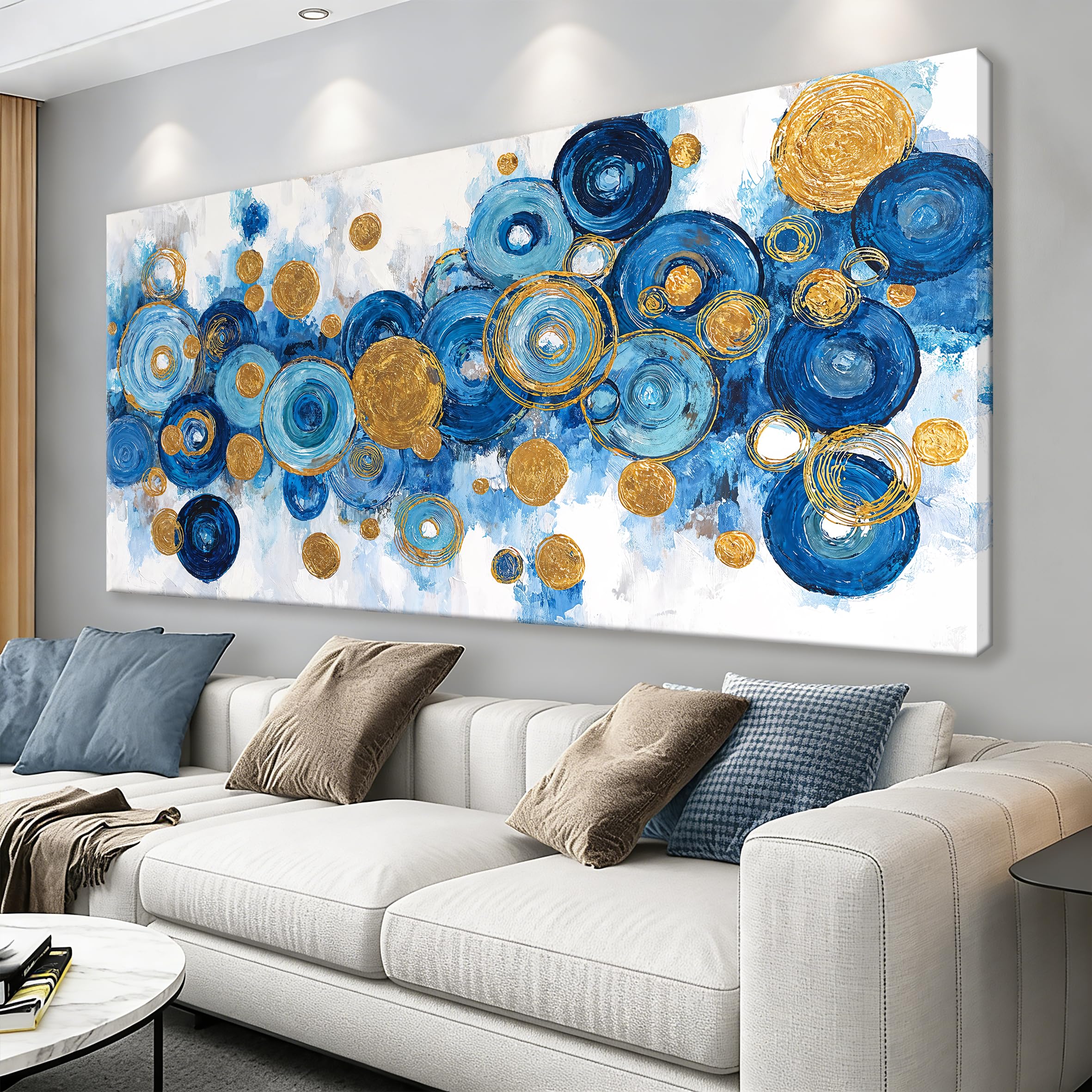 I@U Abstract Wall Art Prints Modern Wall Decor Canvas Print Circle Vortex Red Blue Wall Art For Bedroom Office Bathroom Ready To Hang Canvas Picture Abstract Home Wall Decor 20x40 Inch
