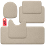 5-Piece Bathroom Rug Set - Memory Foam Bath Mats, Non-Slip, Ultra-Soft, Water Absorbent, Machine Washable Bathroom Rugs - Beige