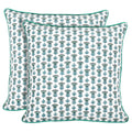 Ridhi Block Print Asparagus Green Pillow Cover 20" x 20" (Pack of 2) Decorative Couch Pillows for Living Room, Farmhouse Chic Boho Cute Outdoor Pillows Covers Gifts for Spring, Mother's Day
