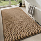 YIHOUSE Bathroom Rugs Set 5 Piece, Extra Soft Absorbent Chenille Bath Mats & U-Shaped Contour Toilet Rug, Non Slip Machine Washable Bath Mat for Shower Tub Sink, Beige