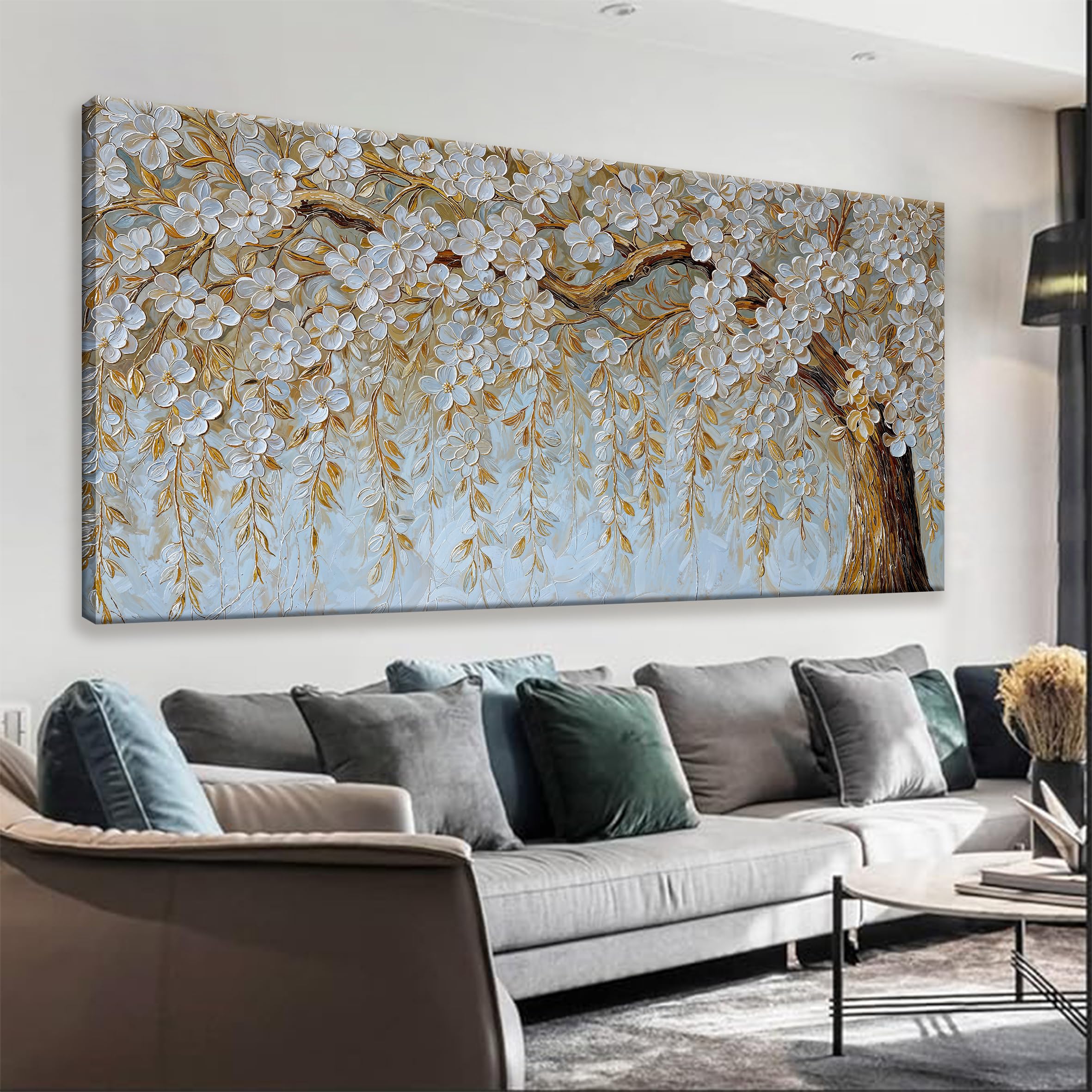 Suconvng Colorful Canvas Art Wall Decor Painting Picture Modern Boho Abstract Wall Art Prints Landscape Picture For Bedroom Bathroom Office Black Home Aesthetic Wall Decor 20" × 40" Ready To Hang