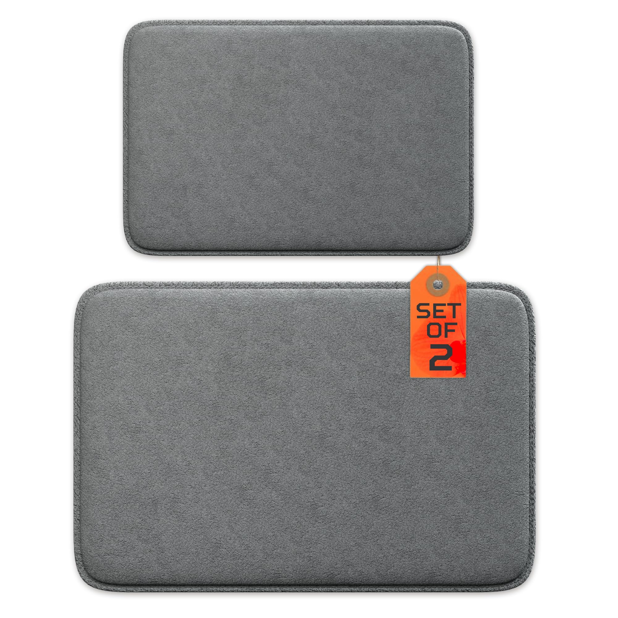 5-Piece Bathroom Rug Set - Memory Foam Bath Mats, Non-Slip, Ultra-Soft, Water Absorbent, Machine Washable Bathroom Rugs - Beige