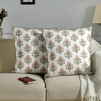 Ridhi Block Print Asparagus Green Pillow Cover 20" x 20" (Pack of 2) Decorative Couch Pillows for Living Room, Farmhouse Chic Boho Cute Outdoor Pillows Covers Gifts for Spring, Mother's Day