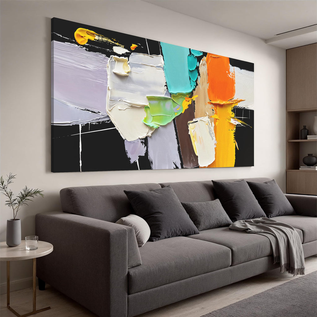 I@U Abstract Wall Art Prints Artwork For Walls Colorful Music Notes Canvas Prints Modern Wall Art For Bathroom Dining Room Bedroom Apartment Office Decorations 20x40 Inch