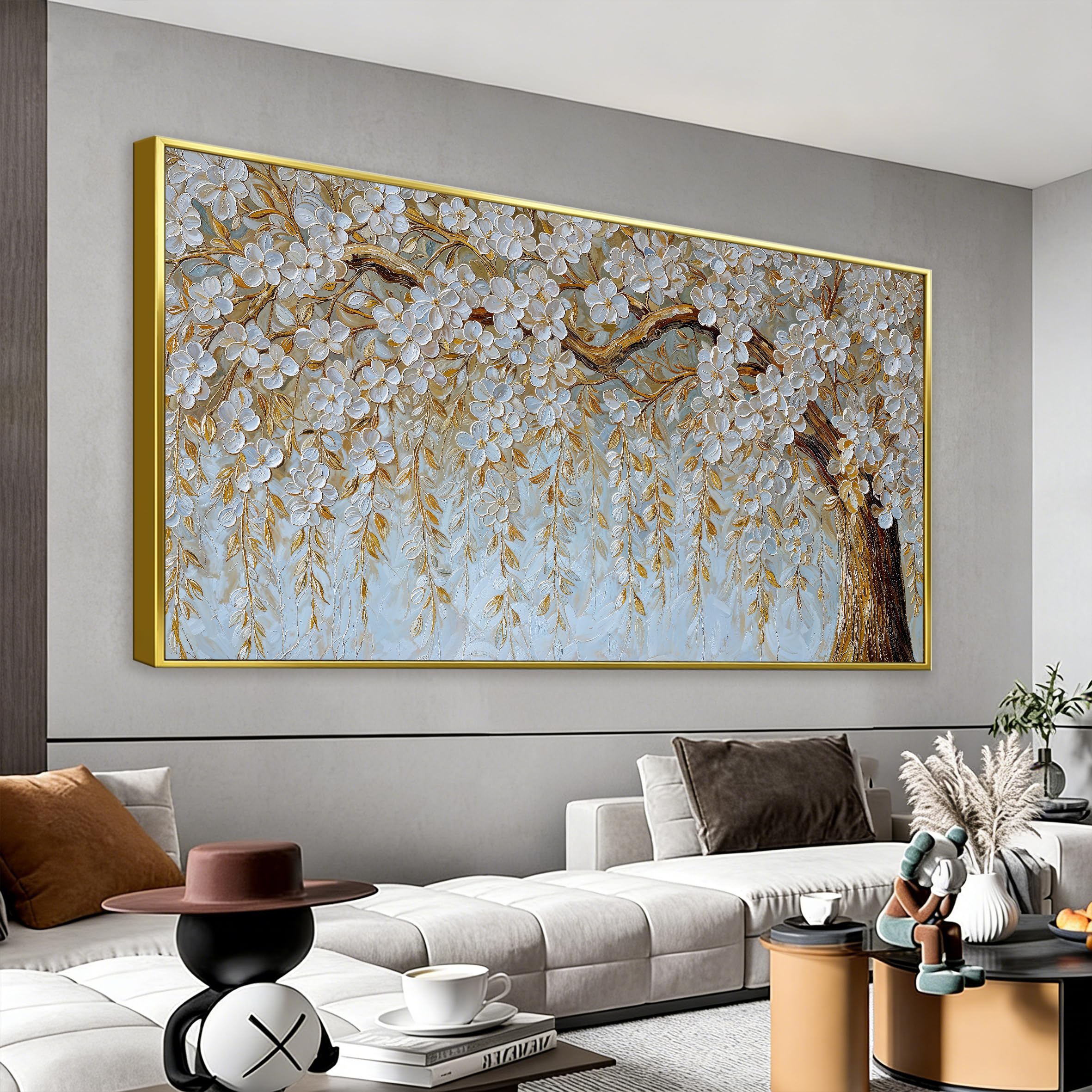 Suconvng Colorful Canvas Art Wall Decor Painting Picture Modern Boho Abstract Wall Art Prints Landscape Picture For Bedroom Bathroom Office Black Home Aesthetic Wall Decor 20" × 40" Ready To Hang