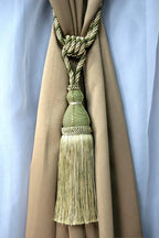 DÉCOPRO Elegant Large Tassel Tieback for Curtains & Draperies, Tassel Length 12" (30.5cm), Spread 30" (76cm) # TBH15, Olive Garden Green (Color# 010) Set of 4