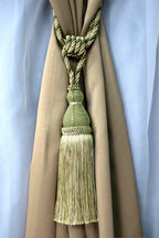 DÉCOPRO Elegant Large Tassel Tieback for Curtains & Draperies, Tassel Length 12" (30.5cm), Spread 30" (76cm) # TBH15, Olive Garden Green (Color# 010) Set of 4