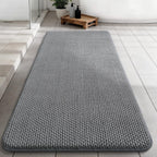 YIHOUSE Bathroom Rugs Set 5 Piece, Extra Soft Absorbent Chenille Bath Mats & U-Shaped Contour Toilet Rug, Non Slip Machine Washable Bath Mat for Shower Tub Sink, Beige