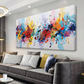 Suconvng Colorful Canvas Art Wall Decor Painting Picture Modern Boho Abstract Wall Art Prints Landscape Picture For Bedroom Bathroom Office Black Home Aesthetic Wall Decor 20" × 40" Ready To Hang