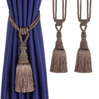 BEL AVENIR 2 Pack Curtain Tiebacks Tassel Drapery Tie-Backs Rope Handmade Holdbacks Home Office Hotel Decorative (Gold, 4 Pack)