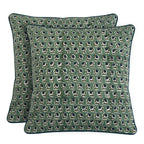Ridhi Block Print Asparagus Green Pillow Cover 20" x 20" (Pack of 2) Decorative Couch Pillows for Living Room, Farmhouse Chic Boho Cute Outdoor Pillows Covers Gifts for Spring, Mother's Day