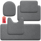 5-Piece Bathroom Rug Set - Memory Foam Bath Mats, Non-Slip, Ultra-Soft, Water Absorbent, Machine Washable Bathroom Rugs - Beige