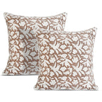 Ridhi Block Print Asparagus Green Pillow Cover 20" x 20" (Pack of 2) Decorative Couch Pillows for Living Room, Farmhouse Chic Boho Cute Outdoor Pillows Covers Gifts for Spring, Mother's Day
