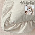 24×24" Ruffle Cotton Throw Pillow Covers, 2 Pack Beige